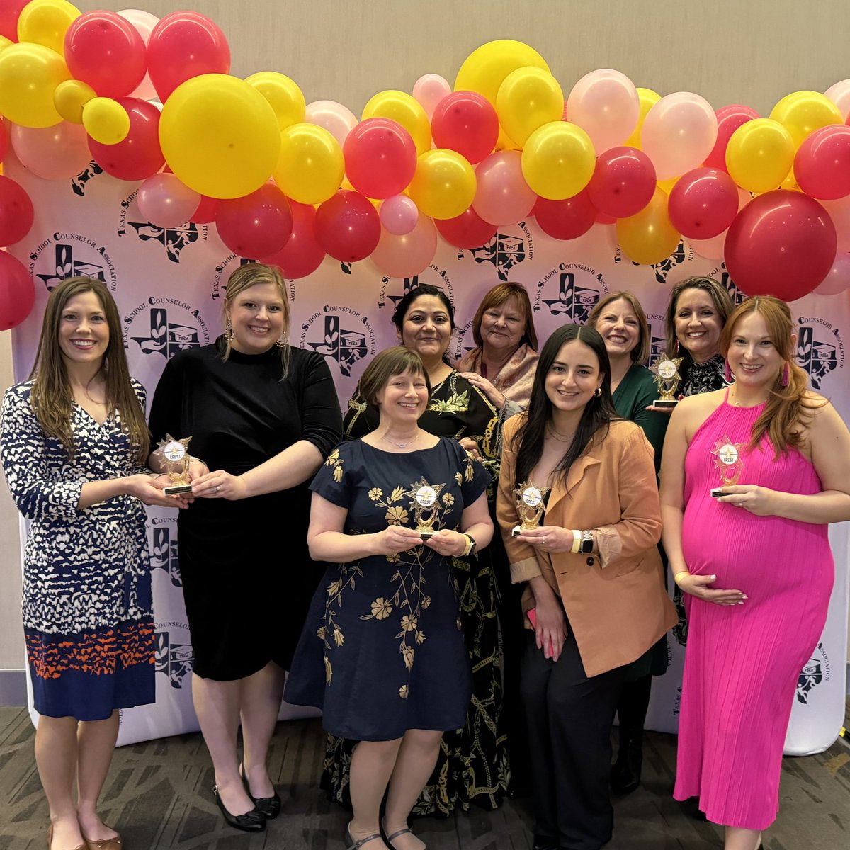 NormanSimsCouns's tweet photo. Had an amazing time representing our campus at the @TxCAtweets CREST Awards Dinner last night! 🥳  A huge shoutout to my incredible colleagues and mentors! 🧡💙 https://t.co/NiVScPoKdB