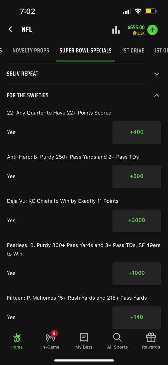 KaseyWilliams_'s tweet photo. who’s gonna tell DraftKings that Deja Vu is not a Taylor Swift song? https://t.co/Y97R88QUYh
