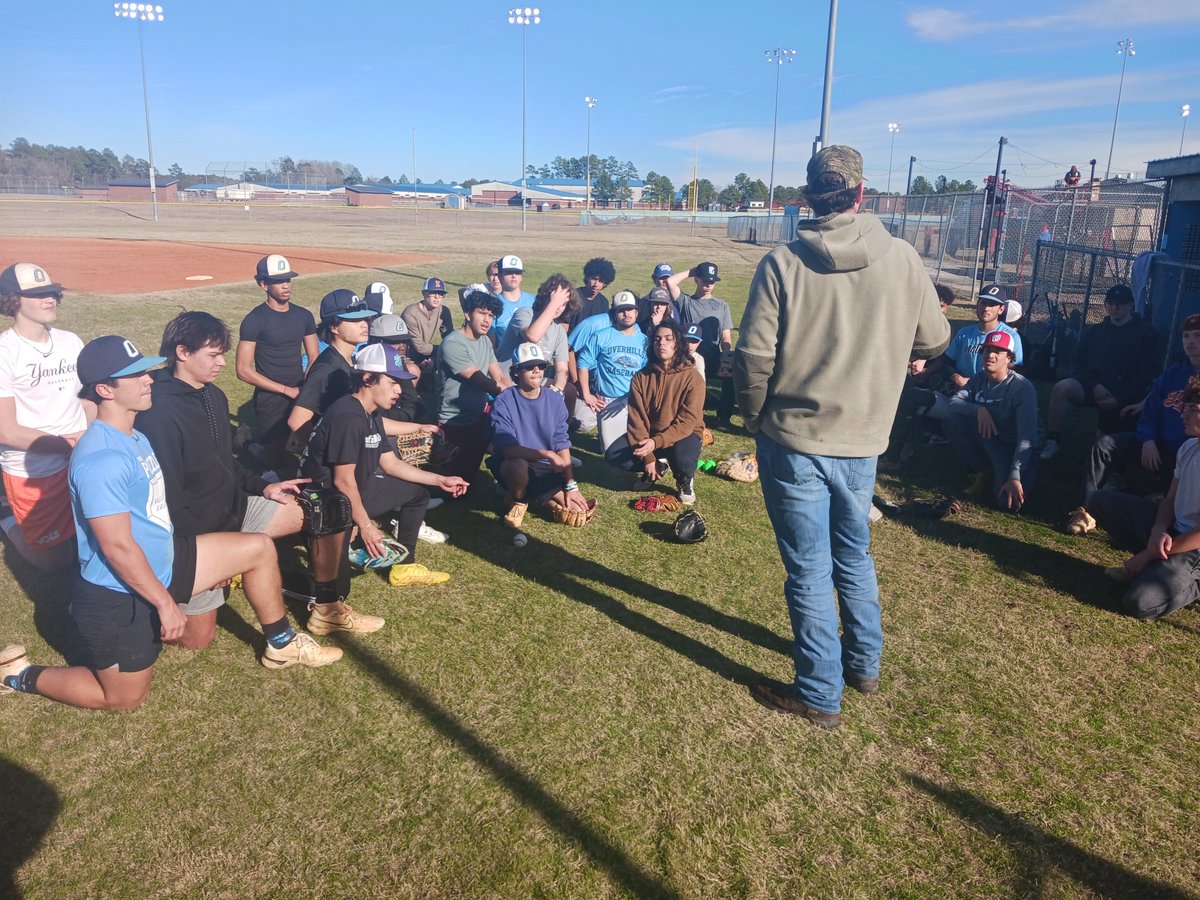 OverhillsHSBase's tweet photo. BIG THANK YOU to former baseball player and alumni of Overhills HS Tanner Myatt (who currently pitches in the New York Yankees organization @Yankees ) for speaking and showing love and support to us today! 

#LEKATO https://t.co/MdKJEIfmuN