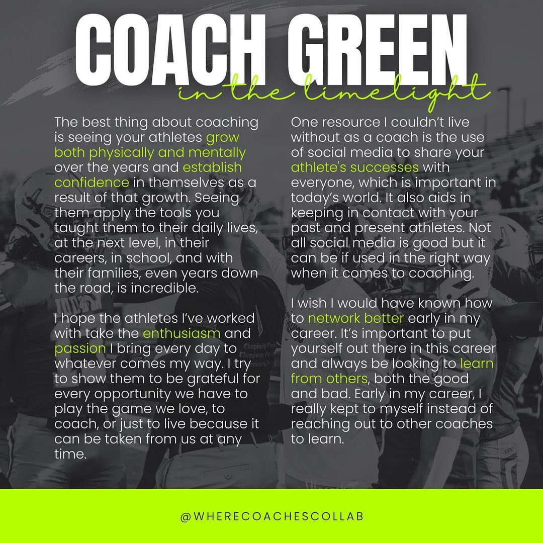 CoachQ_Green's tweet photo. Thank you @wherecoachesco for reaching out. We are on a mission to change lives and build character through coaching!! #TexasFootball  @THSCAcoaches @JISD_ATHLETICS @JudsonFootball https://t.co/1lr40852B4