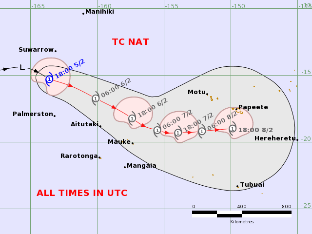 LimWeather's tweet photo. #10P now #Nat E of #Samoa/#AmericanSamoa forecast to peak at 50mph TS SSHWS/C1 Aus Scale before weakening to TD near
Impacts in #FrenchPolynesia esp #Tahiti are possible esp due to #Flooding rains
#wxtwitter #flashflood #Cyclone #CycloneNat #France #TD06F #06F https://t.co/BYBs0YbI3j