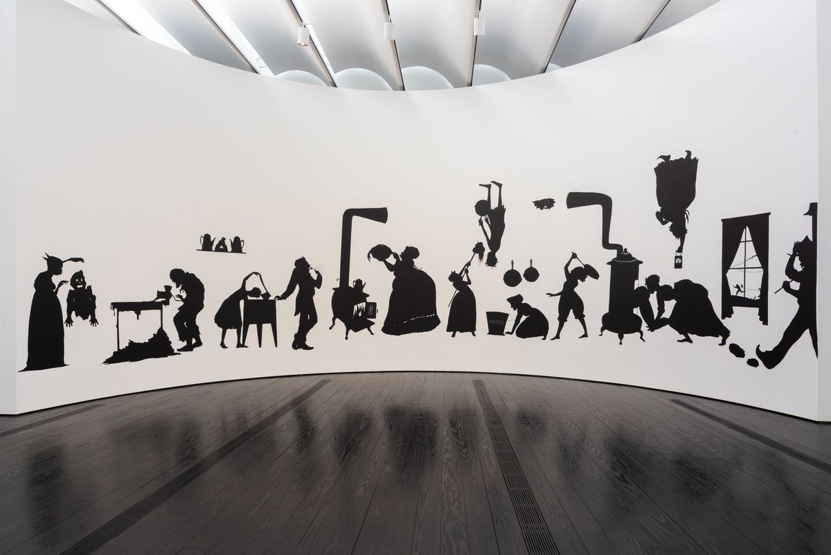 Explore #KaraWalker's 'Freedom Fighters for the Society of Forgotten Knowledge, Northern Domestic Scene,' 2005, in the exhibition 'Longing, Grief, and Spirituality: Art Since 1980' at the #Menil.
