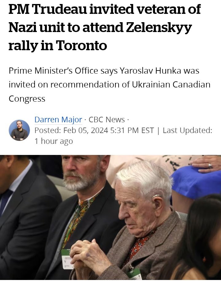 77BlueJays's tweet photo. @CanadianPM @JustinTrudeau invited veteran of Nazi unit to attend @ZelenskyyUa rally in @cityoftoronto. #cdnpoli #Nazi #NaziGate #Trudeau #TrudeauNazi #TrudeauMustResign
https://t.co/rrwdUuc2zx https://t.co/2RPUmDVIQx
