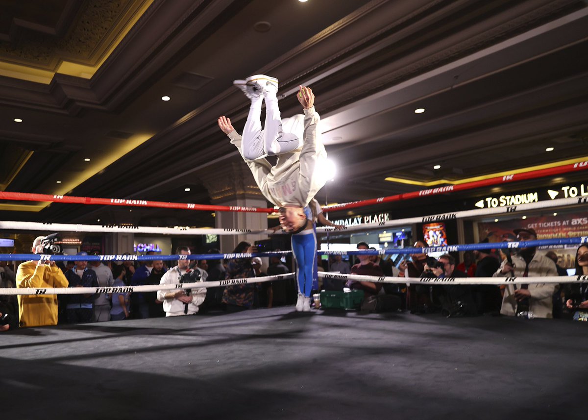 BOXINGnBBQ's tweet photo. Jump man, show man. 

This Thursday Teofimo vs Ortiz. 

How do yall have this fight ending?!

#Boxing
#BOXINGnBBQ
#TeofimoOrtiz

📸 Courtesy: Mikey Williams/Top Rank https://t.co/LtdR2HGpEj