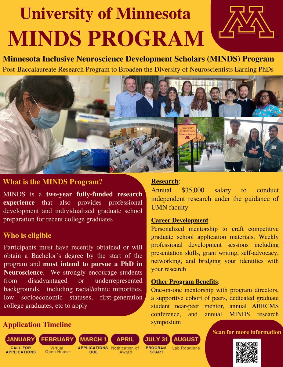 Do you know students needing PAID research experience before applying to grad school? 🧠💰 Our @MINDScholars program offers: ✅ 2-years of full-time research ✅$35,000 annual salary + benefits ✅personalized grad school prep ✅$1,500 in relocation costs ✅weekly cohort meetings