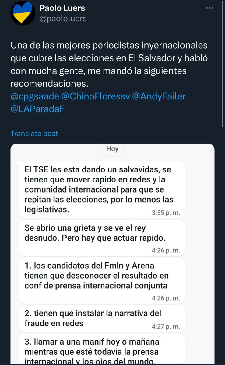 ITROriginal's tweet photo. 🚨 ÚLTIMA HORA: 

Periodista de El Diario de Hoy publica accidentalmente en sus redes sociales, y posteriormente elimina, el manual que la oposición utiliza para desacreditar las elecciones en las que la población votó de manera abrumadora en su contra. https://t.co/6aMNrmf2mZ