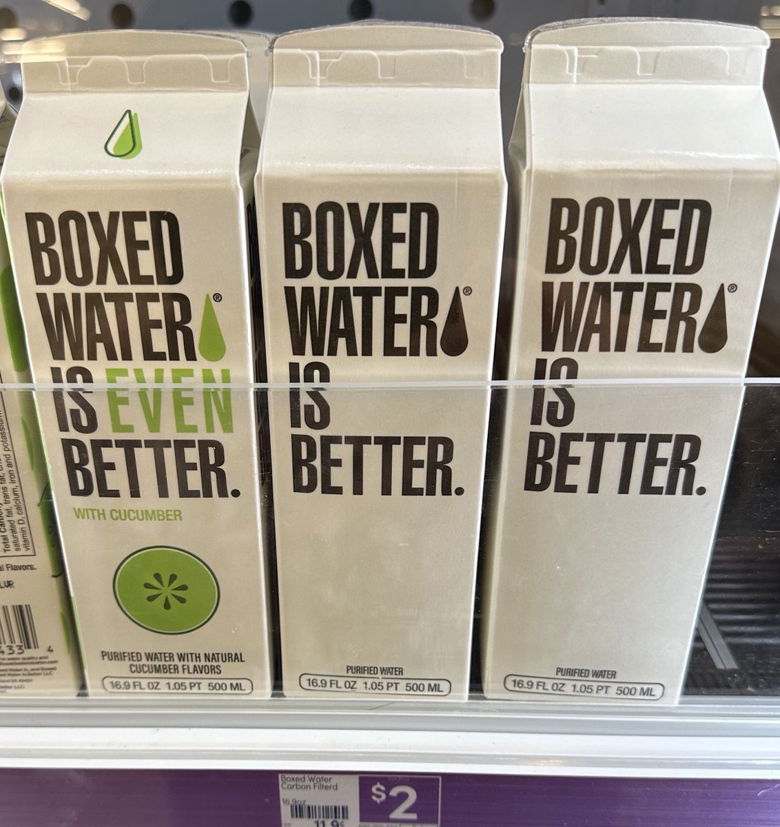 BradMaisto's tweet photo. I may be gullible, but not gullible enough to pay two bucks for a “box” of water? #maistomountain #boxedwater #notforme #not4me #suckerborneveryminute https://t.co/foHyJOVYCx