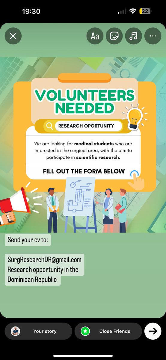 Call for volunteers to join us in our endeavor to do meaningful research in the Dominican Republic.  Send in your cv! #colorectalresearch #colorectal #research 
@anajoubertd 
@encapellanl 
@medliving__ 

SurgResearchDR@gmail.com