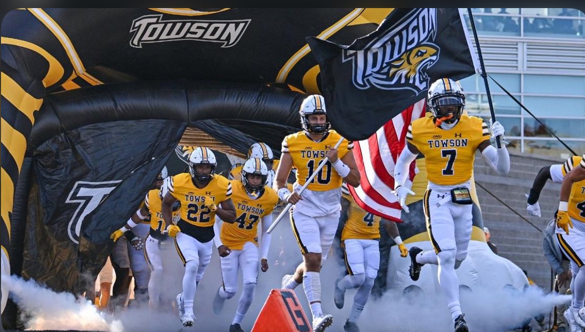 After a Great conversation with <a href="/CoachKolt/">Alex Kolt</a> I’m blessed to receive my First Division I offer. I want to thank my teammates coaches@LevernBelin <a href="/PeteShinnick/">Pete Shinnick</a> <a href="/Towson_FB/">Towson Football</a> <a href="/DarianDulin/">Darian Dulin</a> <a href="/coachbshep/">B. Sheppard</a> <a href="/CoachKrutsch/">Alex Krutsch</a> <a href="/DarianDulin/">Darian Dulin</a> <a href="/JHHSFootball/">Handley Football</a> <a href="/MasonCaldwell55/">Mason Caldwell</a> <a href="/ByronHoenig/">Byron Hoenig</a> <a href="/coachsmith1507/">Jake Smith</a>