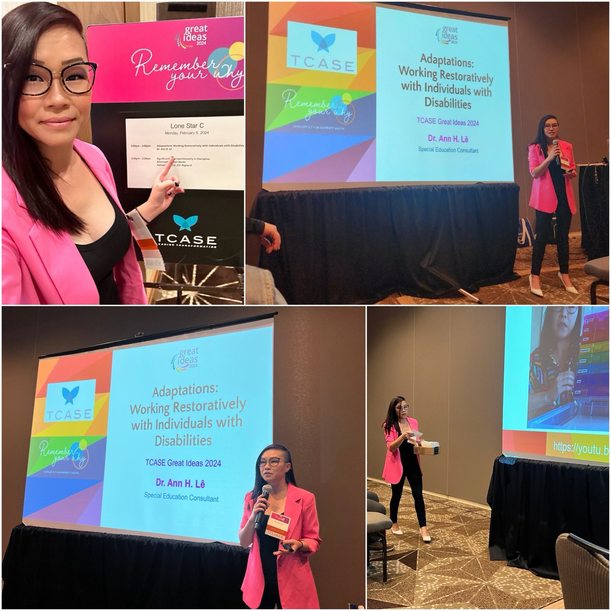 DrAnnHLe's tweet image. Thank you @txcase @TCASEservices for letting me be a part once again to share my #RestorativePractices Adaptations for Students with #Disabilities at Great Ideas 2024 #RememberYourWhy #TCASEGreatIdeas24 #TCASEGreatIdeas2024 #TCASE24 #LanguageBarriers #AtRisk #TraumaInformed #SPED