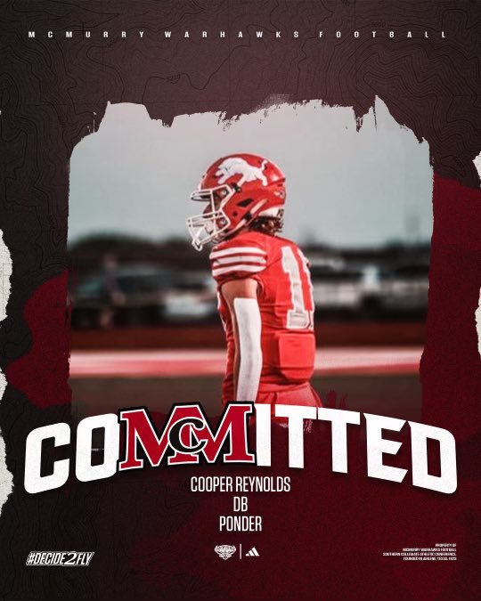 Cooper Reynolds (@coopreynolds11) on Twitter photo #AGTG I am 100% committed 🦅
#DECIDE2FLY <a href="/CoachNealMcM/">JORDAN NEAL</a> <a href="/CoachSnyde/">Will</a> <a href="/CoachRauMCM/">Mark Rau</a> <a href="/coachrsullivan/">Coach Reagan Sullivan</a> <a href="/McMURRYFOOTBALL/">McMURRY FOOTBALL</a> <a href="/blitzemD/">Coach Schulz</a> <a href="/DBcoachO/">Coach O</a> #AGTG I am 100% committed 🦅
#DECIDE2FLY <a href="/CoachNealMcM/">JORDAN NEAL</a> <a href="/CoachSnyde/">Will</a> <a href="/CoachRauMCM/">Mark Rau</a> <a href="/coachrsullivan/">Coach Reagan Sullivan</a> <a href="/McMURRYFOOTBALL/">McMURRY FOOTBALL</a> <a href="/blitzemD/">Coach Schulz</a> <a href="/DBcoachO/">Coach O</a>