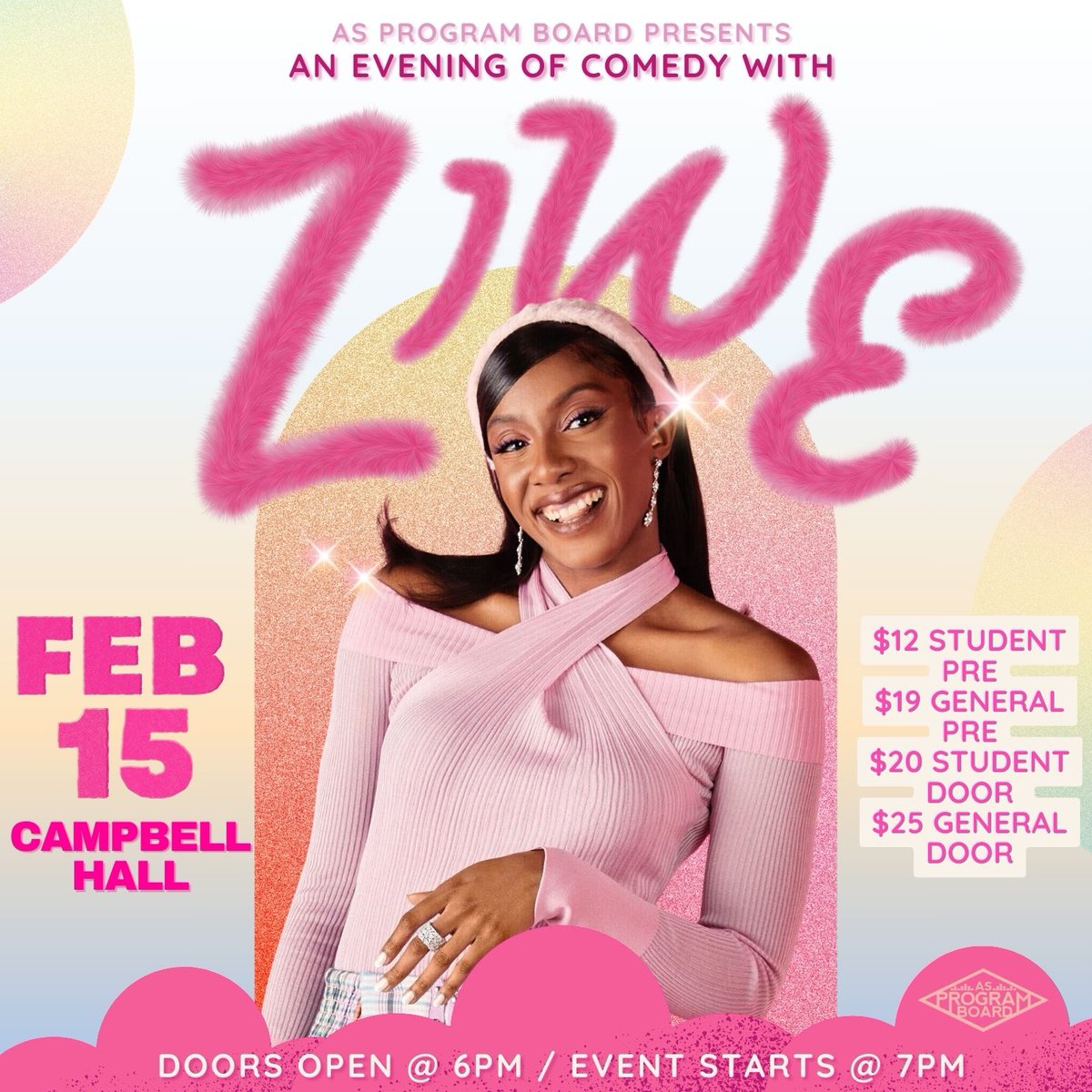 asprogramboard's tweet image. UCSB brings an ICON. 
An Evening of Comedy with Ziwe 🦩
Campbell Hall. Feburary 15.
Tickets on sale now in link in bio.