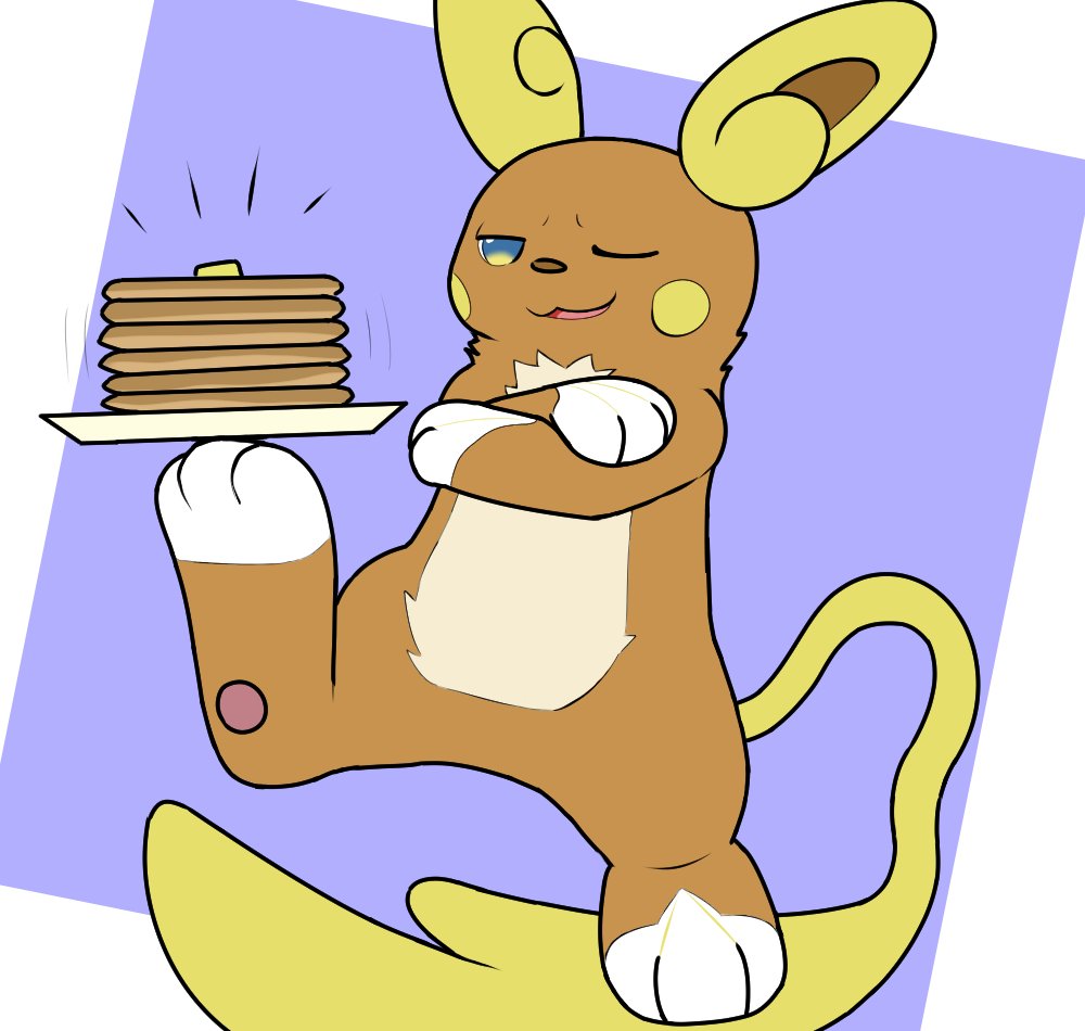 RamuneRichy's tweet photo. Was too busy and missed Pika day, but I just had to throw something together for Raichu,
So here's a smug Alolan pancake! #ライチュウの日 https://t.co/nhViaqW5F5