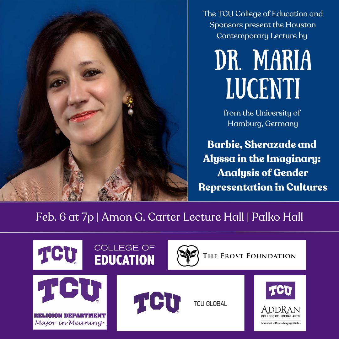 We hope that you will be able to join us for our Houston Contemporary Lecture tomorrow evening at 7:00 with Dr. Maria Lucenti.