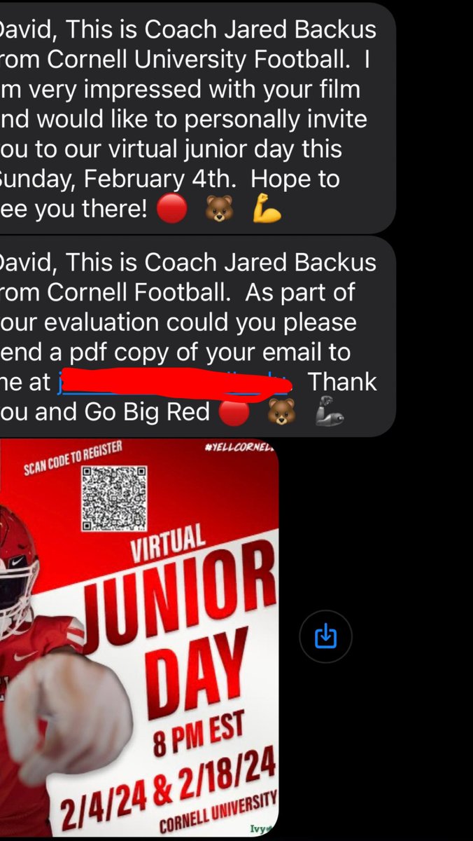 Had fun at the <a href="/BigRed_Football/">Cornell Football</a> jr day. Looking forward  to seeing it in person. Thankyou <a href="/JaredBackus1/">Jared Backus</a>  for the invite.
