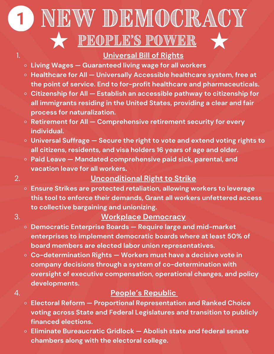 We introduce the first point of our 10 Point New Democracy Platform. People’s Power. #votesocialist #2024Elections #losangeles #eastla #boyleheights #lincolnheights #elsereno #eaglerock