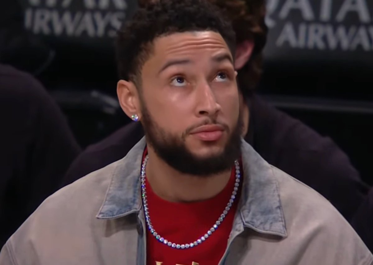 CorkGaines's tweet photo. Ben Simmons' career earnings will reach $163 million by the end of the regular season. He has played 359 games, including 34 in the playoffs.

The Nets have paid him $85 million for 50 games, none in the playoffs. https://t.co/0yHFKZOmhT