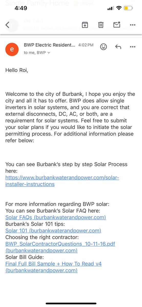 roivissel's tweet photo. Hi @elonmusk. It seems like #TeslaSolar does not like the city of @BurbankCA. My project has been canceled because Tesla said the city requires “multiple inverters,”  however, when I outreached the city, they said one is fine. Can’t get through to any Tesla Advisors. https://t.co/LNWLkLKHbF
