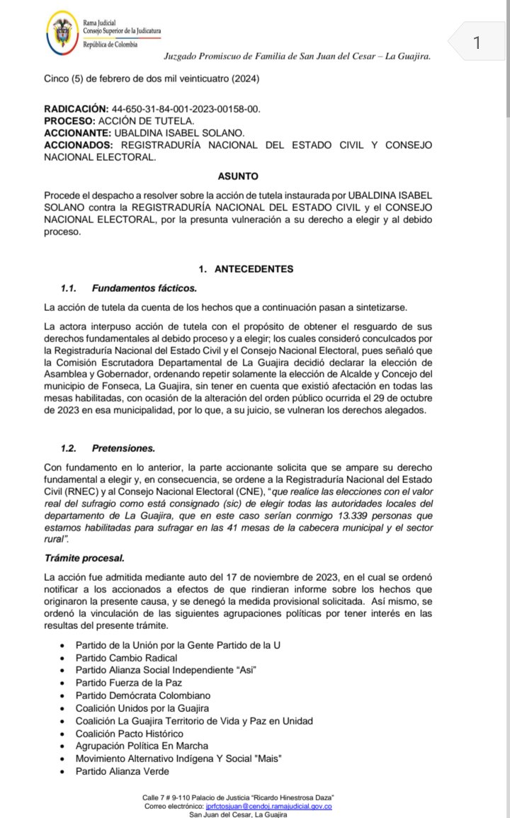 La "guerra jurídica" desatada para tumbar la elección del alcalde de Fonseca La Guajira, Micher Pérez Fuentes, cae como efecto naipe. Está claro que la vía no es la acción de tutela.