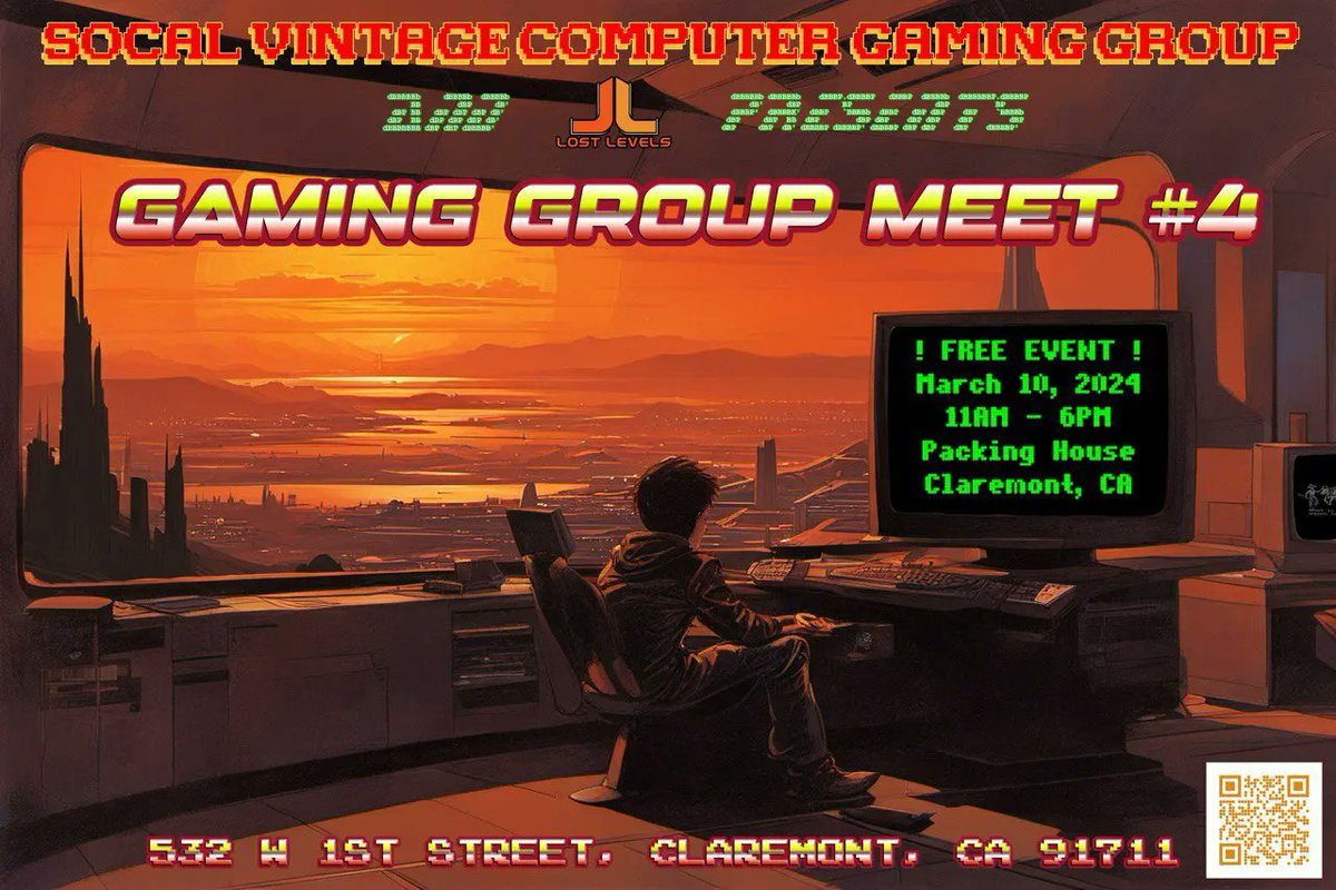 SCVCGGroup's tweet image. Our next SoCal Vintage Computer Gaming Group will be on March 10th 2024 at the Claremont Packing House in Claremont, CA from 11am-6pm. As usual,  we will have lots of vintage computers set up for people to play on computers from Commodore, Apple, Atari, Tandy, TI, MSX and more
