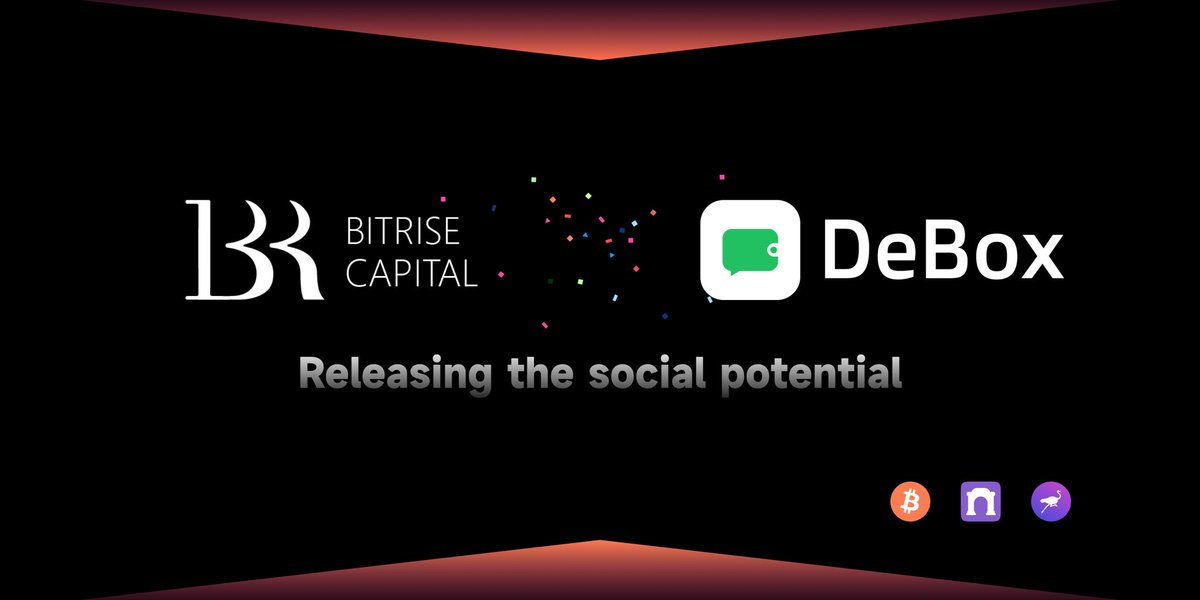 We are thrilled to announce the investment to <a href="/DeBox_Social/">DeBox</a> ! 

Together, <a href="/Bitrisecapital_/">BitriseCapital</a> committed to shaping the future of social with <a href="/DeBox_Social/">DeBox</a> , especially in #Bitcoin, farcaster and nostr , to bring unparalleled value for the next billion users and investors.
