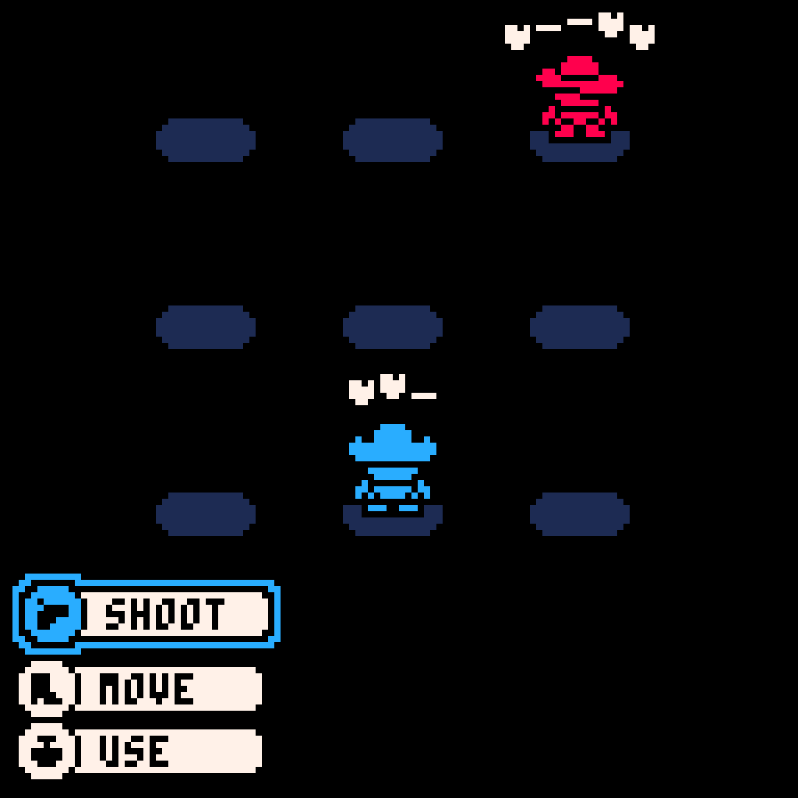 Fake cowboy strategy rpg mock-up! #pico8 #gamedev