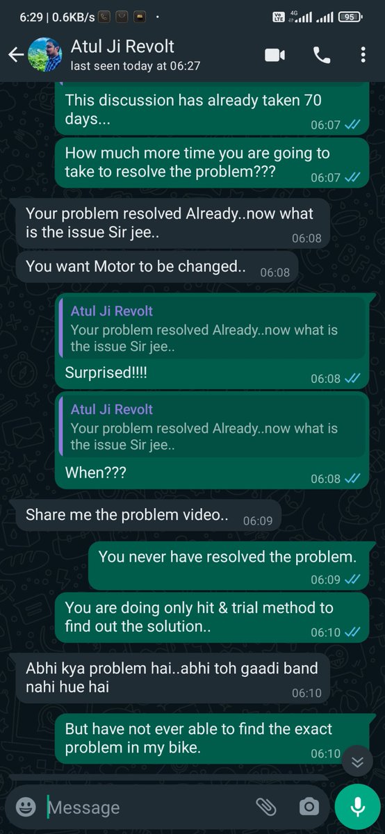 Siwan_Galaxy's tweet photo. @RattanAnjali India's BIGGEST THUG (REVOLTMOTORS) 

* If any fault, U have to wait for 2-3 months for a single service. 
* Rude and ARROGANT service center. 
* CHEAP quality materials used at service center.
* Illiterate Engineer at service center unable to detect the problem https://t.co/RtISeLUZ2S