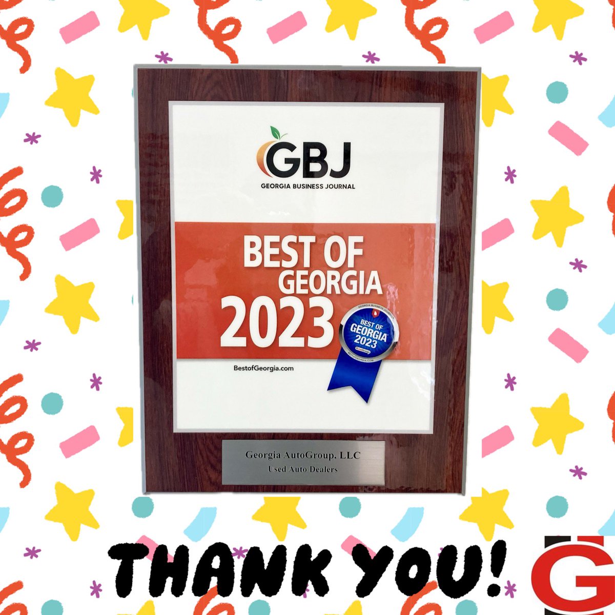 We were so grateful and honored to hang this plaque up today in the office. Thank you to all of our amazing customers! 🥳🤩
#bestofgeorgia #thankyou #GeorgiaAutoGroup