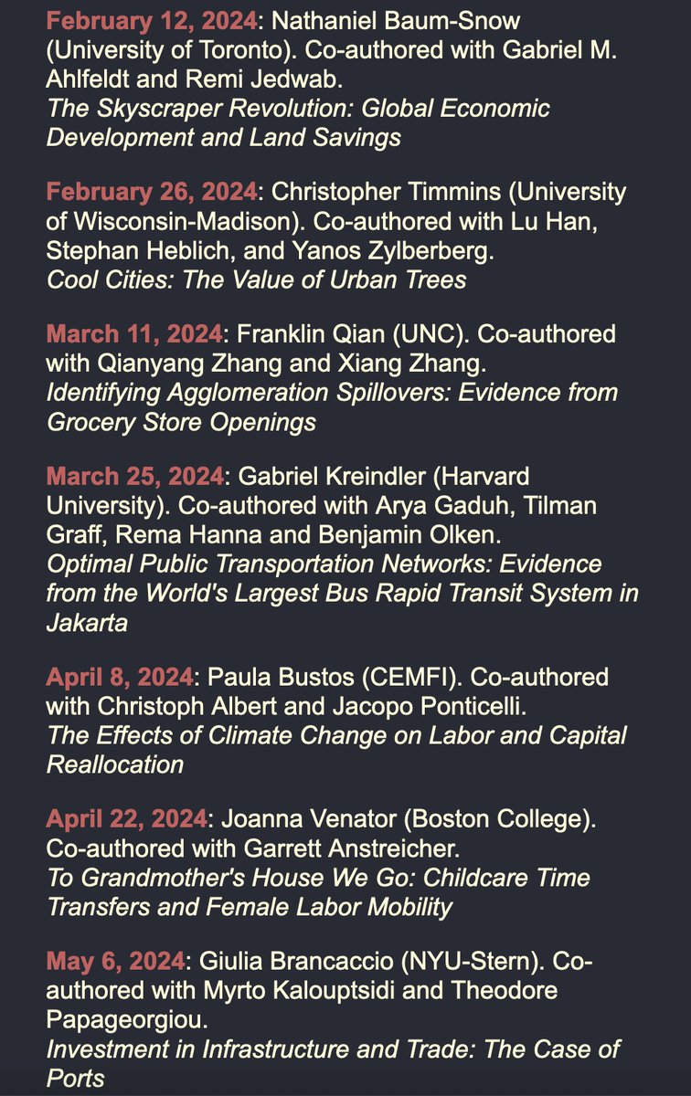 OSUS returns next week! Join us for fortnightly spatial & urban seminars starting Feb 12. For the full line-up of incredible papers and presenters visit osus.info. #EconTwitter @UrbanEconomics @MinseonPark1 @gregorschub @hbwheel @aospital @emoszkow