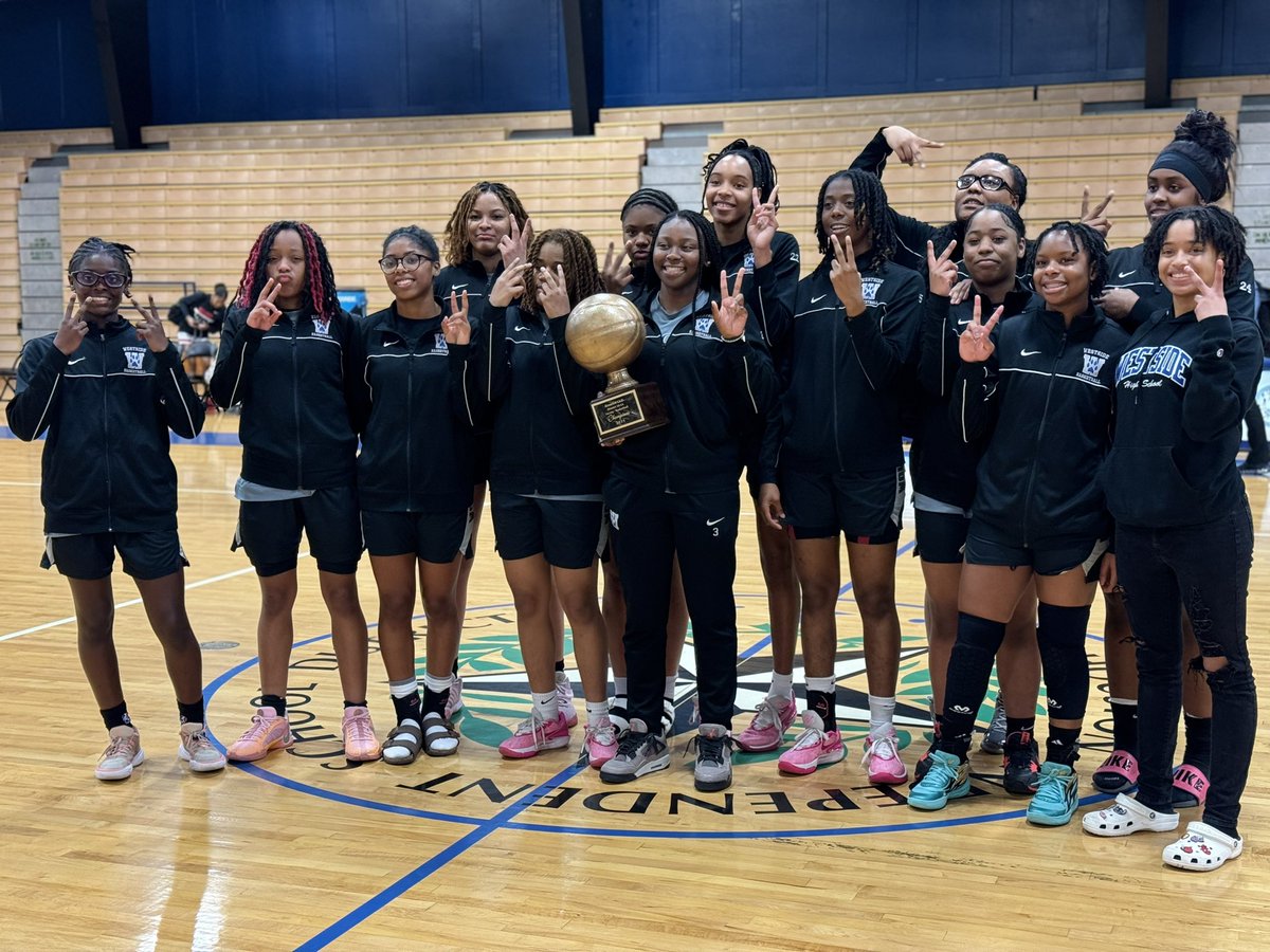 WestsideWBB's tweet image. Presenting your undefeated, back to back 18-6A Champs!!! #AFAT #OnePackOneGoal 🐺🏀🐺🏀