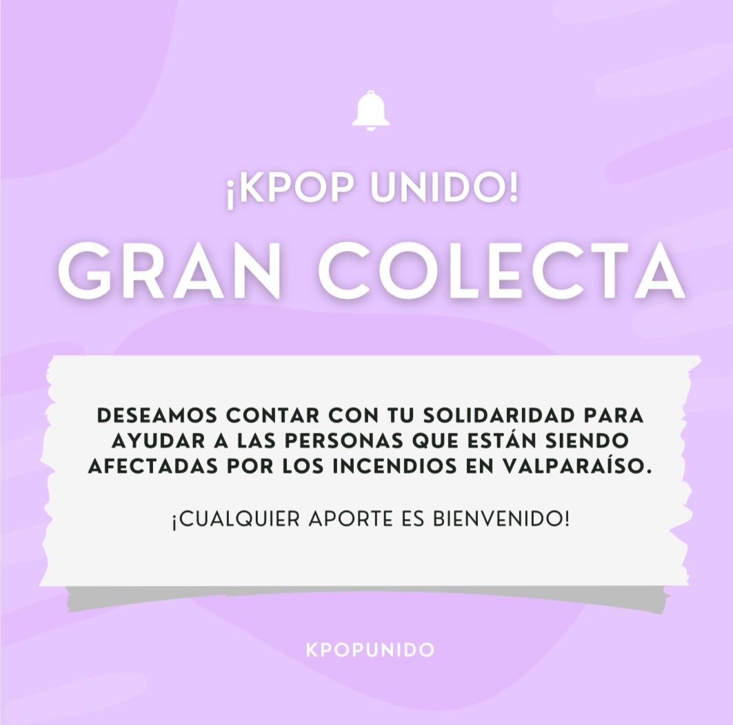 Más de 190 Fanbases y páginas ligadas al K-Pop, nos hemos unido para recolectar fondos para ir en ayuda de las familias y animales, afectadas por los incendios en Chile Comparte, Únete, Dona 💖 KPOPUNIDO #KPOPUNIDOXCHILE #ChileFires #Chile #KPOP #ChileAyuda #FuerzaChile