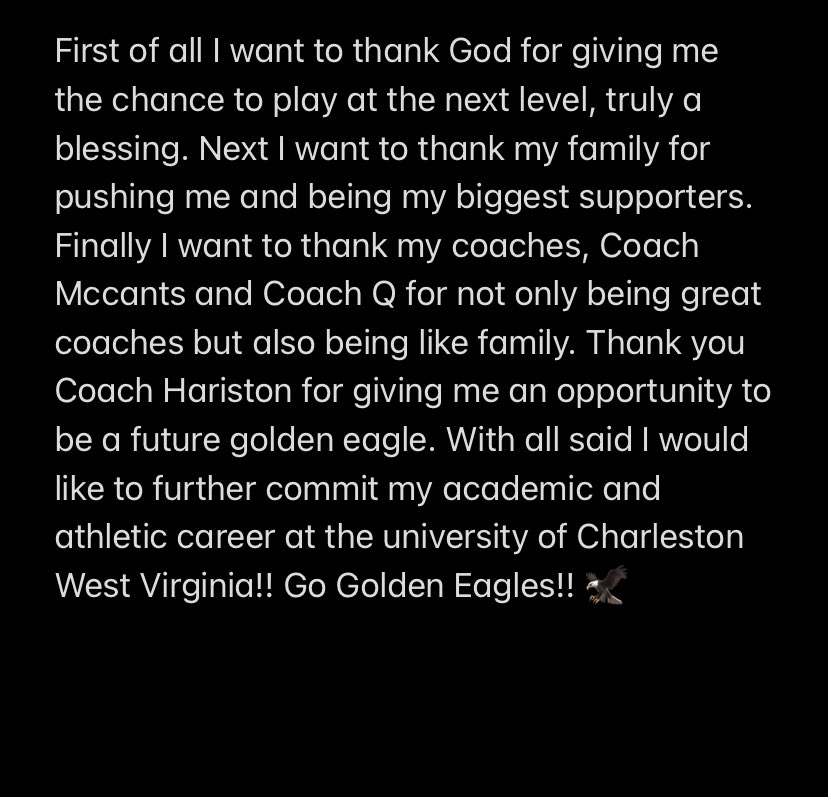 Ethanf0x7's tweet image. 100% committed #AGTG #Committed thank you @coach_mccants @_CoachJHairston @FBCoachQ @CoachHunter_UC @UCWV_Football Wings up!!🦅
