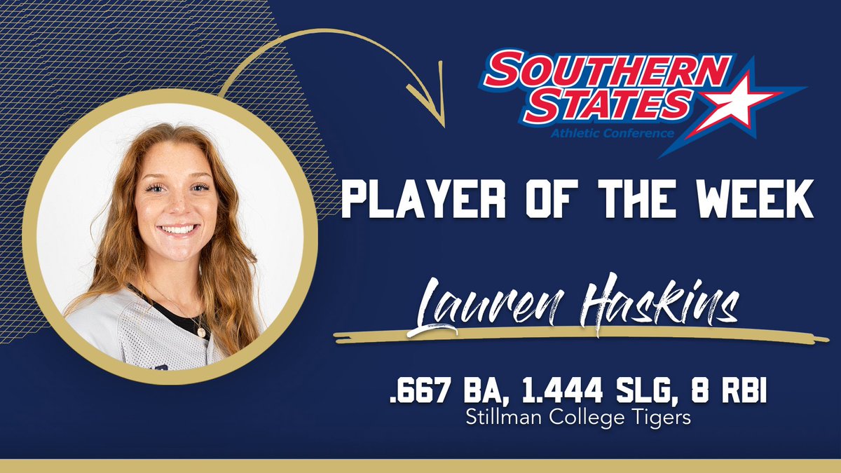 🏆 @GoStillmanSB’s Lauren Haskins is the @SSACsports Softball Player of the Week gostillman.com/news/2024/2/5/…