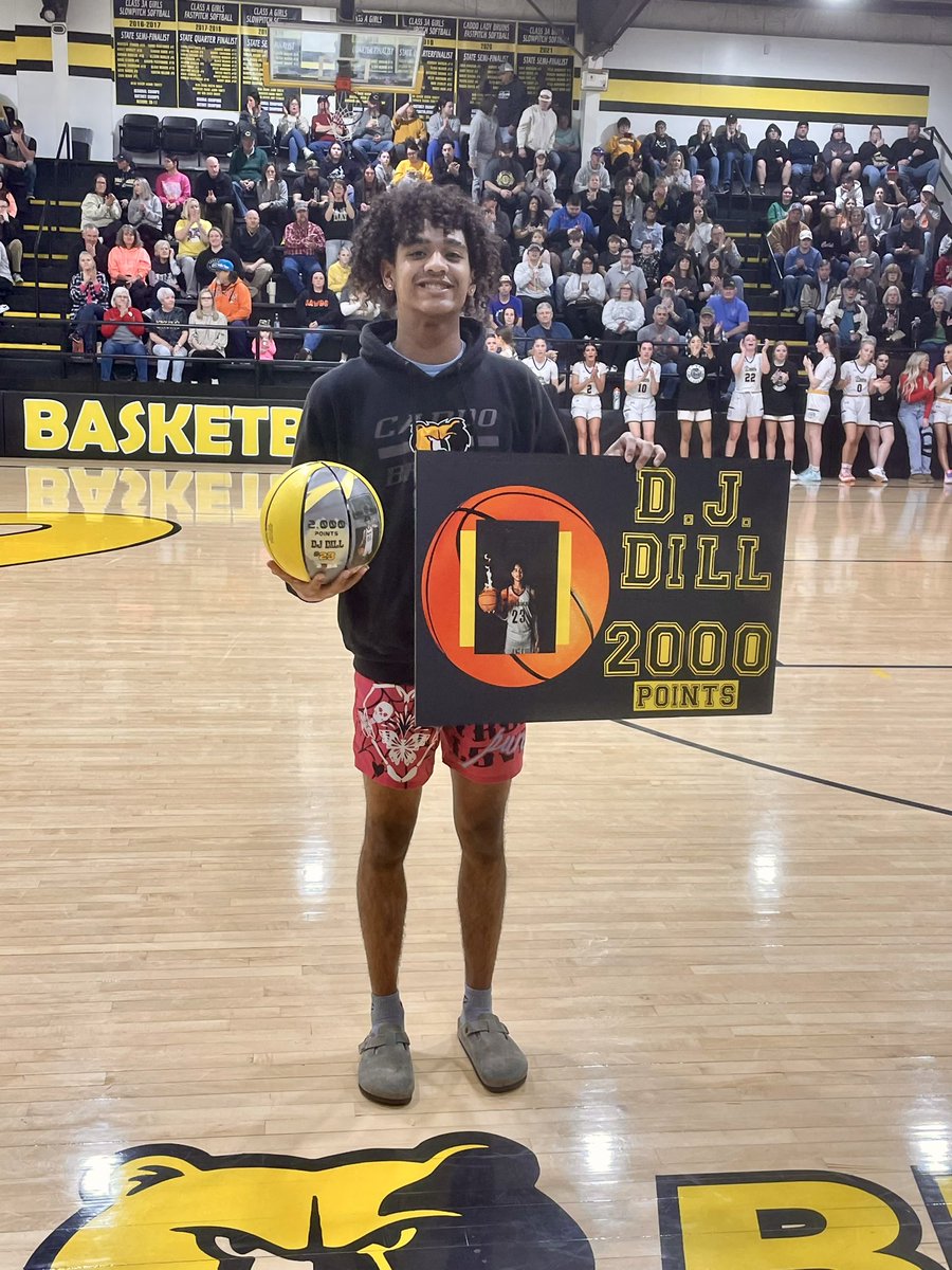 Congratulations to Caddo Senior DJ Dill on joining the 2,000 point club for his High School career! Proud to be a Bruin!