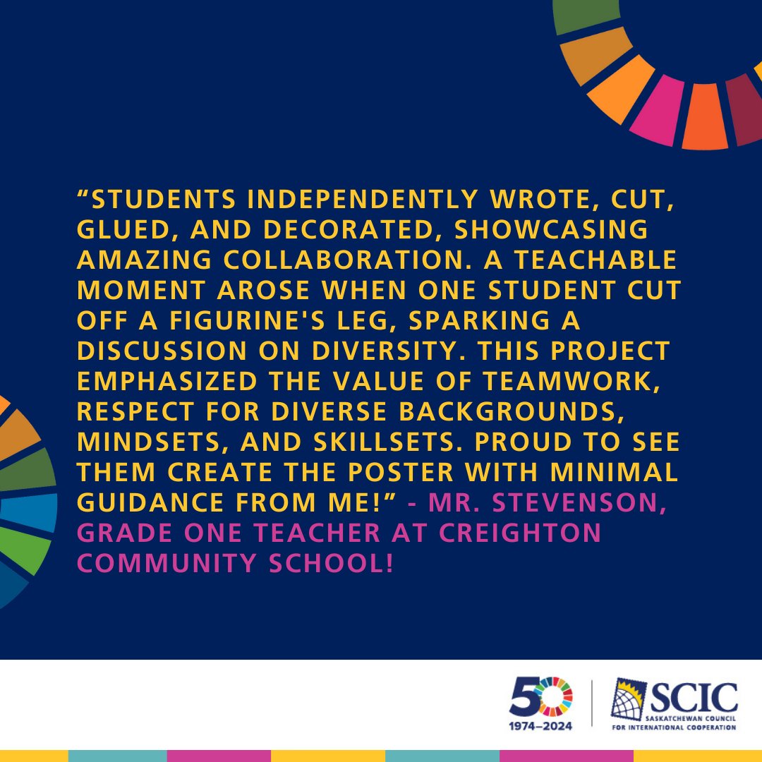 Congratulations to Mr. Stevenson’s Grade 1 class from Creighton Community School for winning our International Development Week classroom art contest 2024! #saskcic #GoForTheGoals #saskatchewan #GlobalCitizenship #SDGs2024 #internationaldevelopment #VisezLesObjectifs #sdgs2030