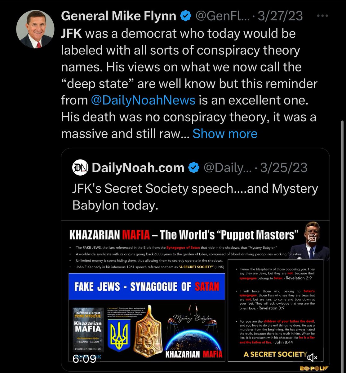 The significance of what GenFlynn is saying in this article cannot be overstated: generalflynn.com/does-america-h…

He’s calling out the same secret societies that JFK was.

The Rockefellers, the New World Order & those who control them [++]

General Flynn KNOWS.
x.com/genflynn/statu…