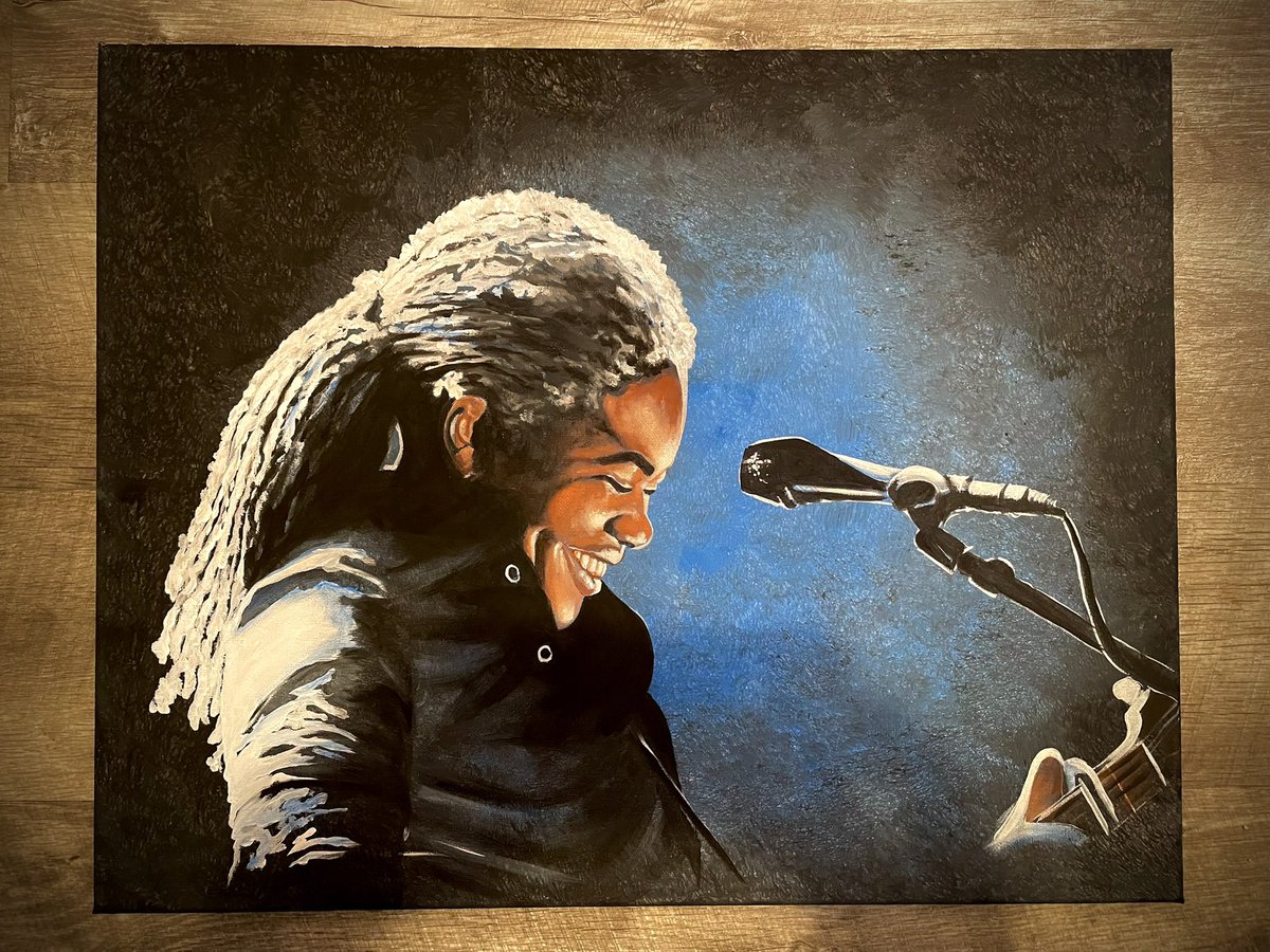 🎶🎶🎶🎶🎶 “…You got a fast car Is it fast enough so we can fly away? We gotta make a decision Leave tonight or live and die this way…” We LOVE you @tchapmanonline My #TracyChapman fan art 16x20 painting from last night’s #GRAMMYs  🎶🎶🎶🎶🎶 (That smile though🥹)