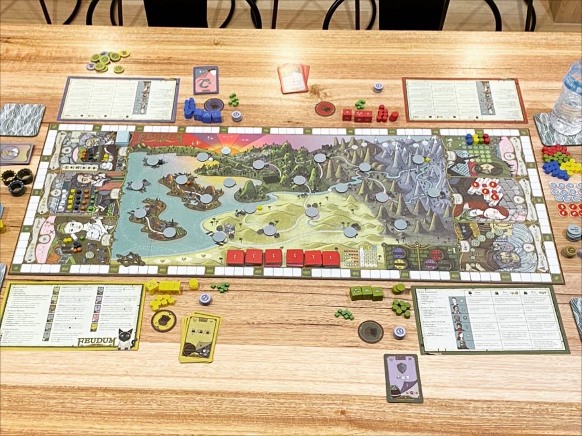 epiphanyengine's tweet photo. @_mariomichael I would also put Feudum in that category (having played both that and Oath, and enjoyed both). An exercise in maximalism.  Eleven core actions! Circular economies, with guilds and roles! Victory tracks within victory tracks. Oh and a sea serpent, just because. https://t.co/DWE9WVU3ut