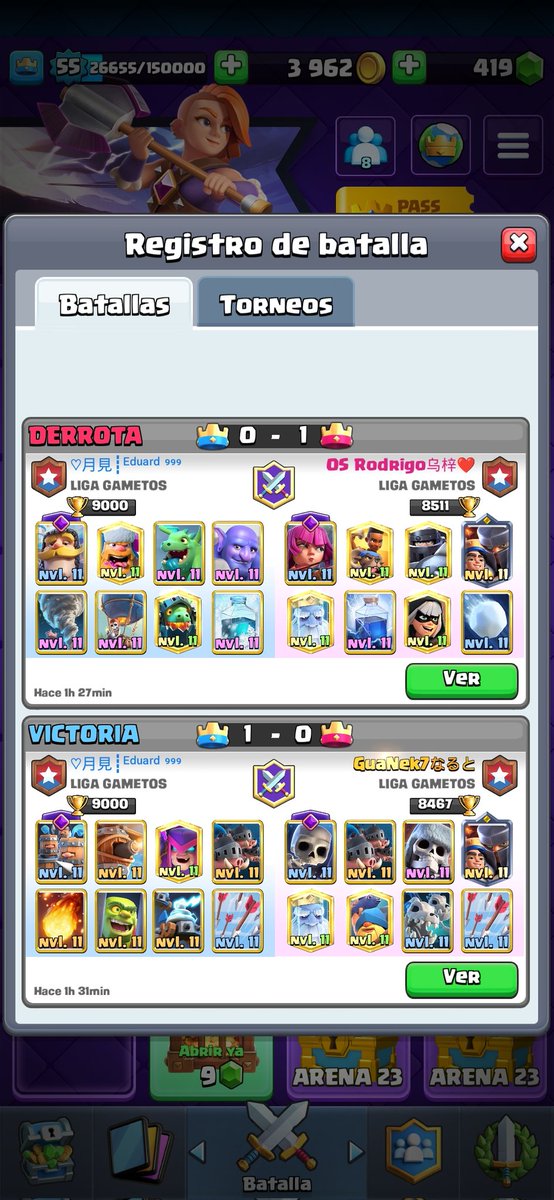Empiezo 1-1 en la <a href="/GametosLiga/">Liga Gametos - Clash Royale</a> 
Con <a href="/NoxusCo/">Noxus™ - #NoxusWillRise 👹</a> 😵‍💫