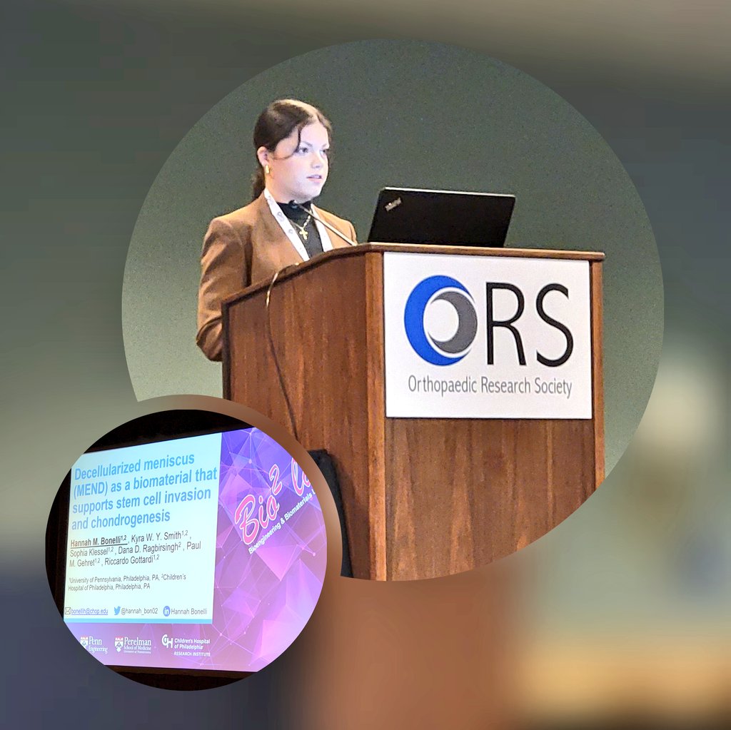 First conference talk ever for Hannah <a href="/Hannah_bon02/">Hannah Bonelli</a>, and, of course, that's at #ors2024. Way to kick start your PhD career with a bang! Setting the bar high, go Hannah! #proudPI <a href="/pennbioeng/">Penn Bioengineering</a> <a href="/ChildrensPhila/">Children's Hospital</a> <a href="/CHOP_Research/">CHOP Research</a>