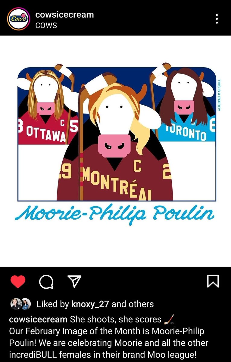 How Canadian and Iconic is this! Even <a href="/COWSICECREAM/">COWS</a> is supporting <a href="/thepwhlofficial/">PWHL</a> 🫶🏽💕😊🏒