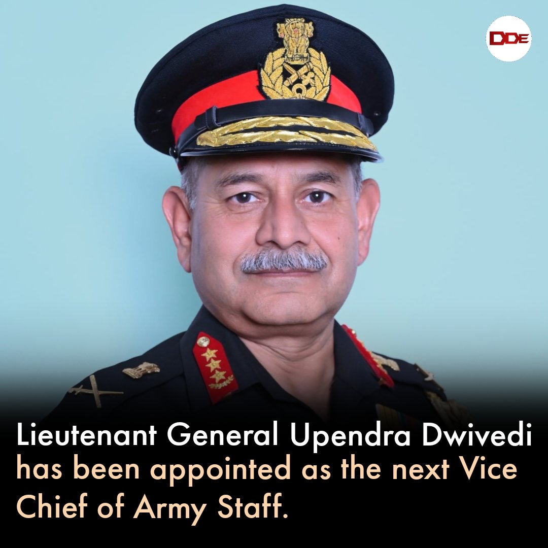 Lieutenant General Upendra Dwivedi has been appointed as the next Vice Chief of Army Staff. He is presently heading the Northern Command and will be taking over on February 15. #indianarmy #vicechief