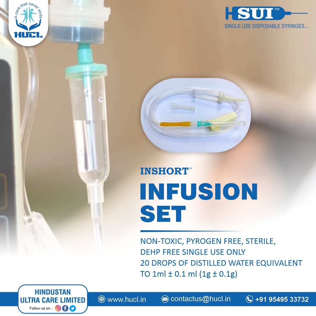 HIGH-QUALITY INFUSION SET
Available at all the leading chemists

#MedicalDevices #MedicalEquipment #infusion
#HealthcareProfessionals #Healthcare #medical #needle #syringes
#MedicalDevices #syringeadvertisement
#MedicalSafety #NewProductRelease