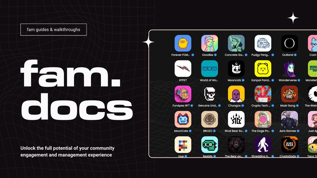 We’ve refreshed our docs! 

If you ever need help navigating fam — feel free to take a look through our docs. 

Our DMs are also open ⚡️

docs.gmfam.xyz