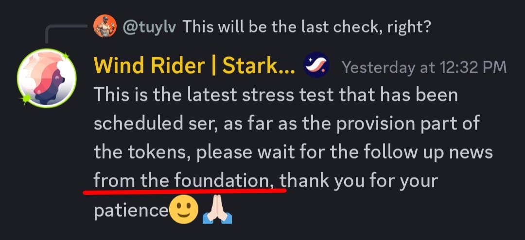 CryptoTeluguO's tweet photo. 😜Another update from @Starknet

✅Looks like this is the last stress test

👇Look what mod said
🤯"wait for the follow up news from the foundation"

👑Foundation=🪂 $STRK 

🤔So #Airdrop Announcement soon?
🤔Mostly in Feb?

👇What do u think? Let me know in comments

💙Like
🔁RT https://t.co/uFfhywWQQ4