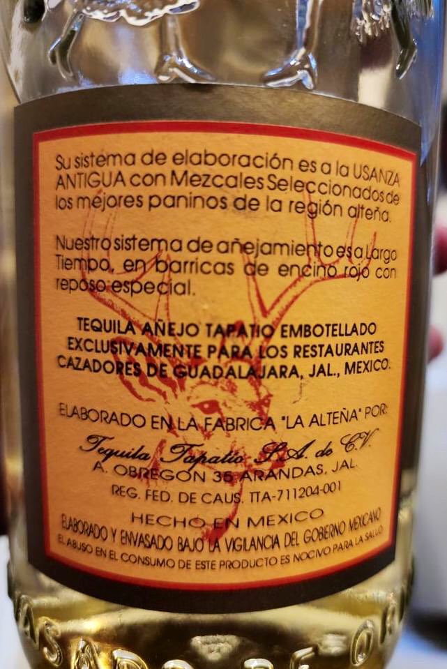 A person shared these photos of their 1990s? Tequila Tapatio Cazadores de Guadalajara in my DM… 👍🏼 <a href="/TequilaTapatio/">Tequila Tapatío</a>