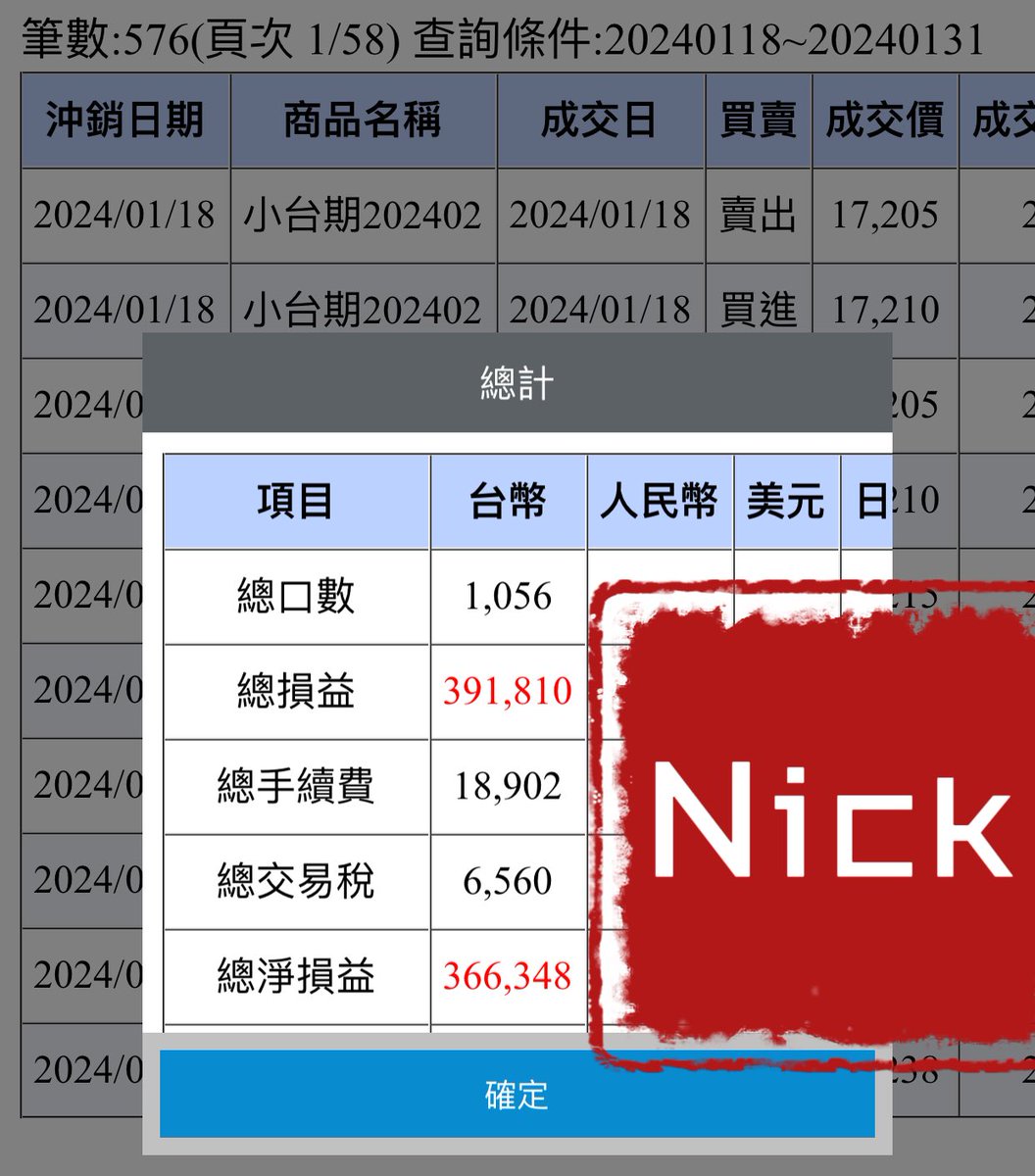 Nick760829's tweet photo. 整個一月先蹲後跳，從台積法說後獲利一路向上(現沖+期貨）過個好年 https://t.co/3HKhkYqOff