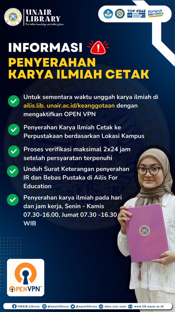unairlibrary's tweet image. [FLASH NEWS]
Mahasiswa akhir semester yuk mari merapat, simak informasi berikut ini.
#Infoperpus
#Unair
#Unairlibrary