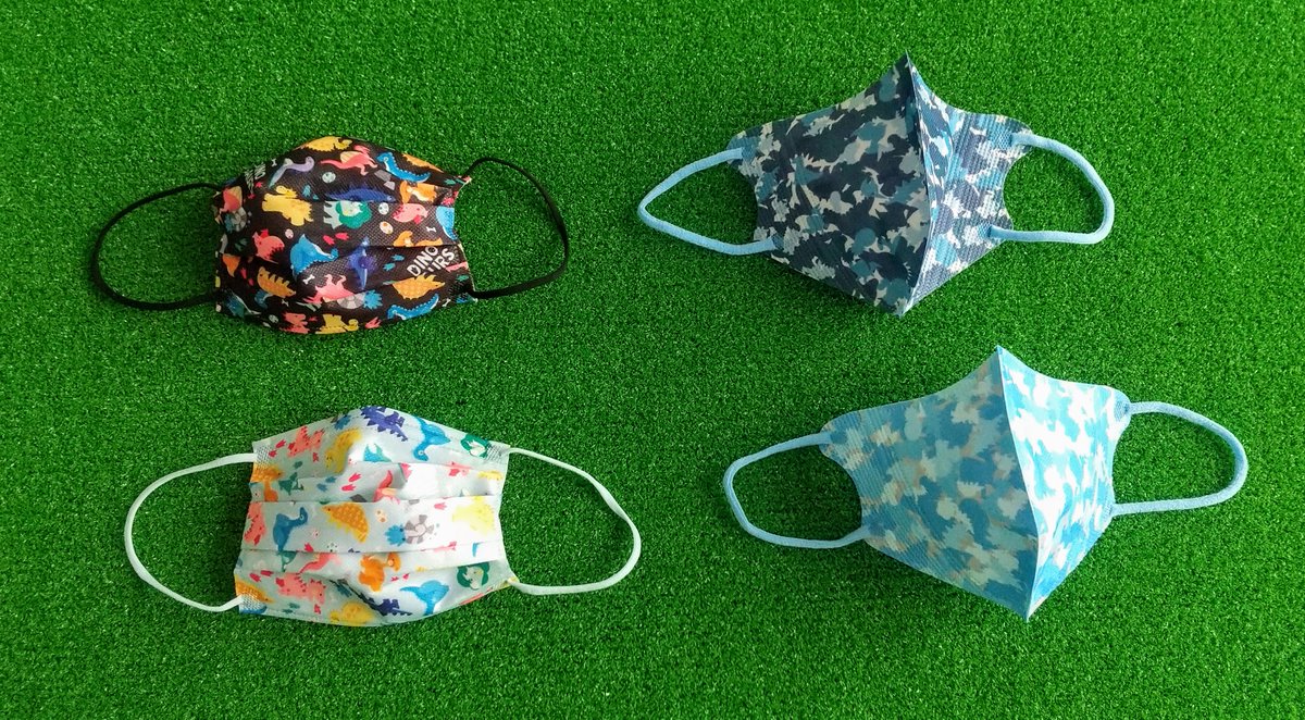 ガオ～！！ カラフルなノーズフィッター入りと、恐竜が隠れている迷彩