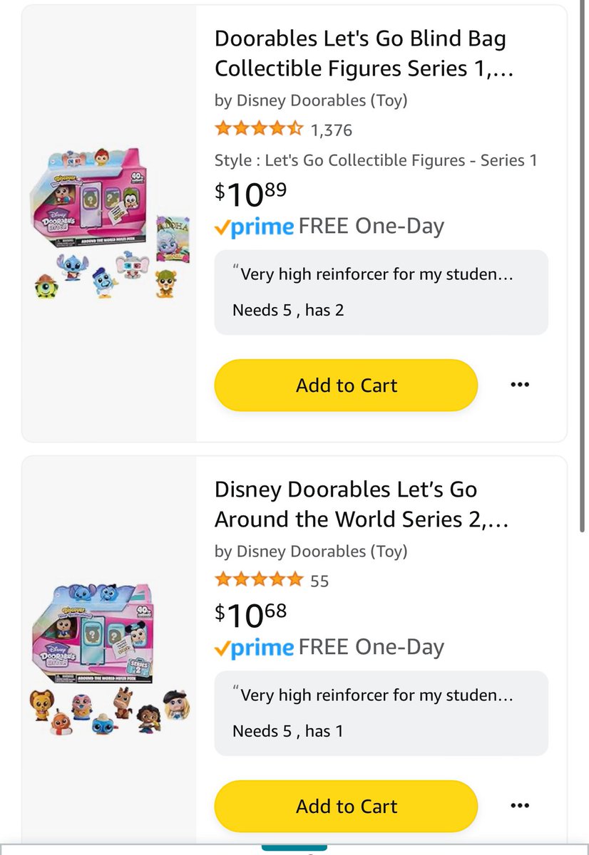 💕Please RT for us💕

 I teach Kindergarteners with Autism 

Our wishlist has toys for teaching play and social skills. 

My students are in love with these small Disney figures. They’re on a mission to collect their favorites 😍  #clearthelist 

amazon.com/hz/wishlist/ls…
